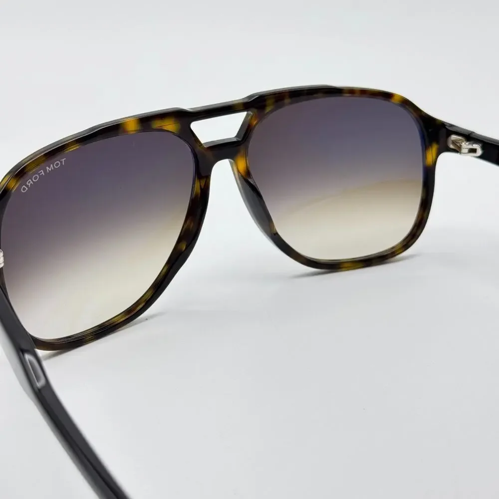 Tom Ford Sunglasses Raoul TF753 52K Havana Aviator Frame Gradient Lens 62-14-140